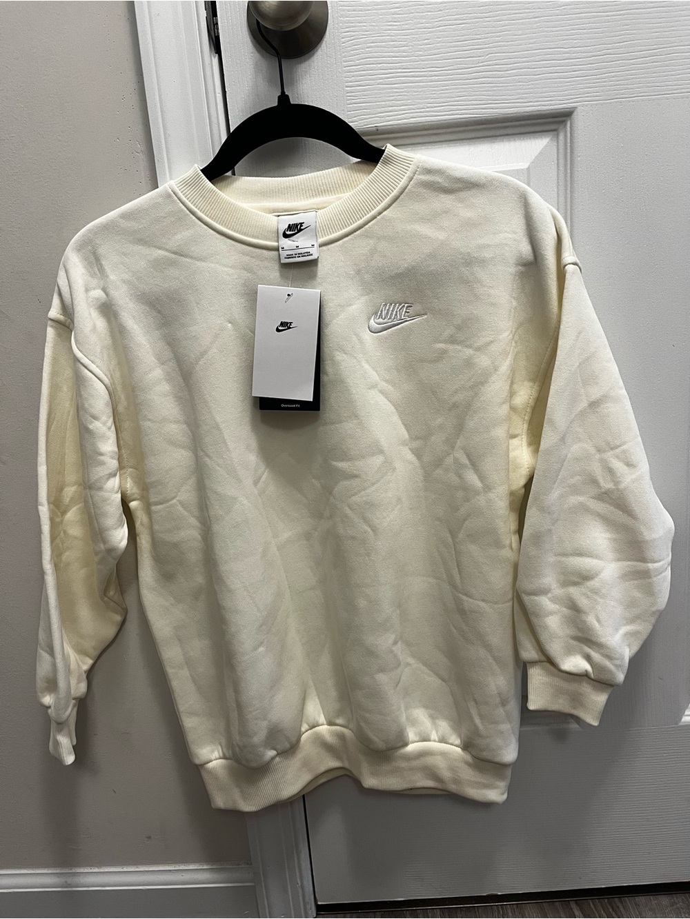 Kids Medium Men's Cream/Off-White Crewneck Sweatshirt